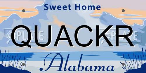 QUACKR Alabama License Plate