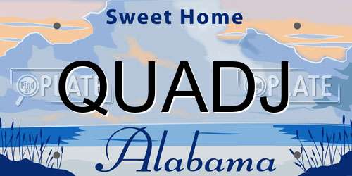 QUADJ Alabama License Plate