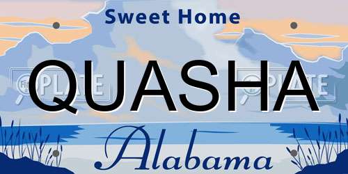 QUASHA Alabama License Plate