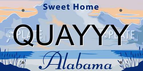 QUAYYY Alabama License Plate