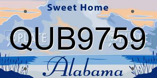 QUB9759 Alabama License Plate