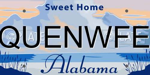QUENWFE Alabama License Plate