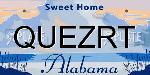 QUEZRT Alabama License Plate
