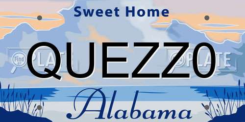 QUEZZ0 Alabama License Plate
