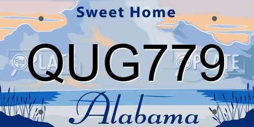 QUG779 Alabama License Plate