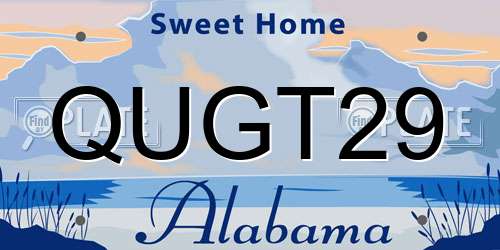 QUGT29 Alabama License Plate