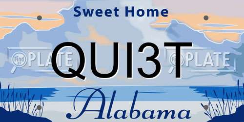 QUI3T Alabama License Plate