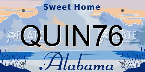 QUIN76 Alabama License Plate