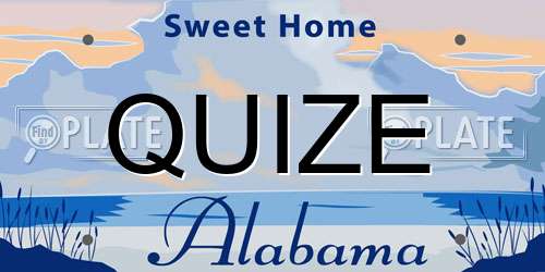 QUIZE Alabama License Plate