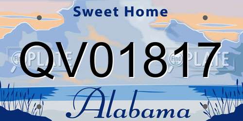 QV01817 Alabama License Plate