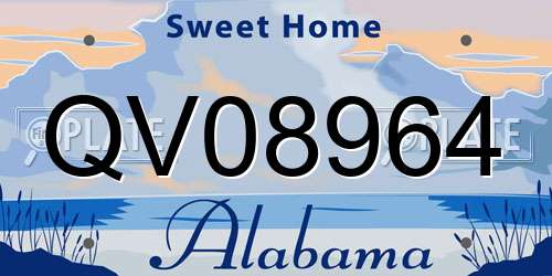QV08964 Alabama License Plate