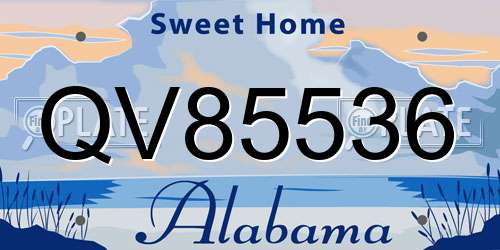 QV85536 Alabama License Plate
