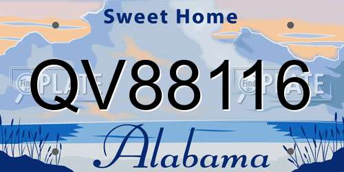 QV88116 Alabama License Plate