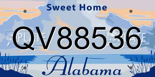 QV88536 Alabama License Plate