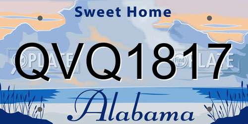 QVQ1817 Alabama License Plate