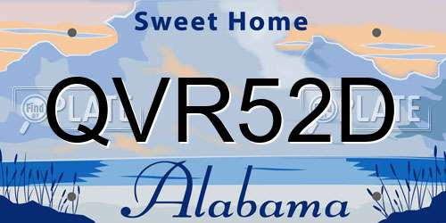 QVR52D Alabama License Plate