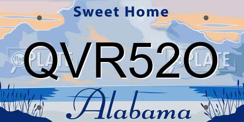 QVR52O Alabama License Plate