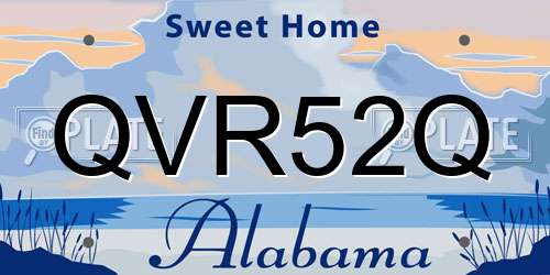 QVR52Q Alabama License Plate