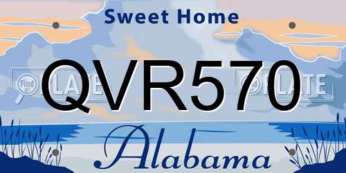 QVR570 Alabama License Plate