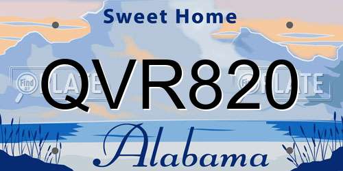 QVR820 Alabama License Plate