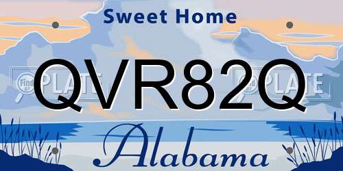 QVR82Q Alabama License Plate