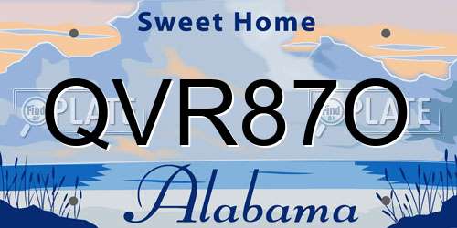 QVR87O Alabama License Plate