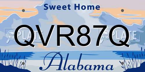 QVR87Q Alabama License Plate