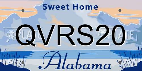 QVRS20 Alabama License Plate