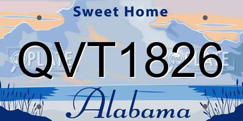 QVT1826 Alabama License Plate