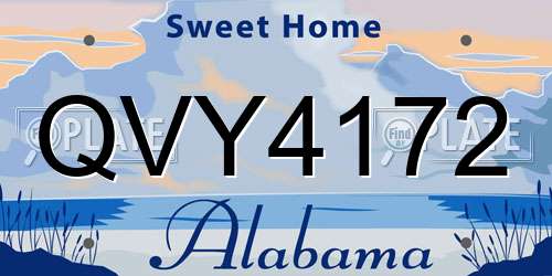 QVY4172 Alabama License Plate