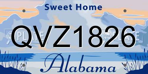 QVZ1826 Alabama License Plate