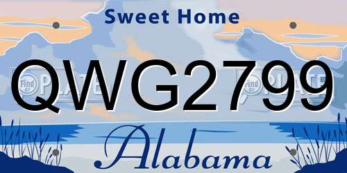QWG2799 Alabama License Plate