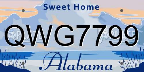 QWG7799 Alabama License Plate