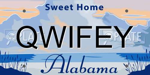 QWIFEY Alabama License Plate