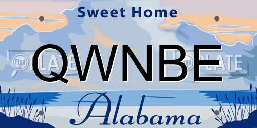 QWNBE Alabama License Plate