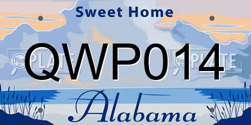 QWP014 Alabama License Plate
