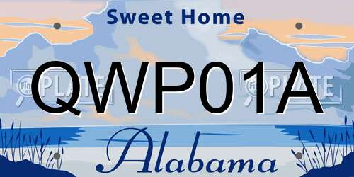 QWP01A Alabama License Plate