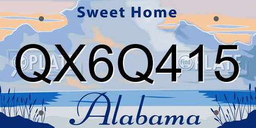 QX6Q415 Alabama License Plate