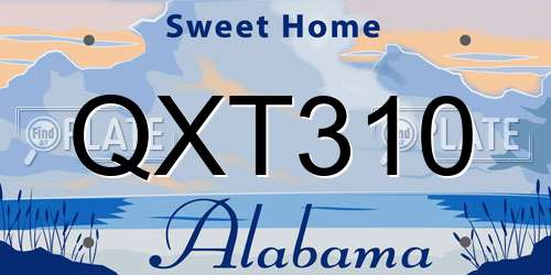 QXT310 Alabama License Plate