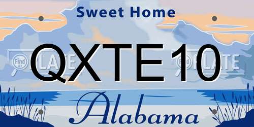 QXTE10 Alabama License Plate