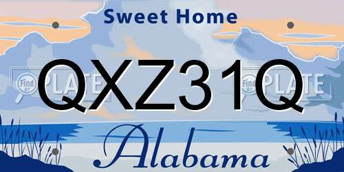 QXZ31Q Alabama License Plate