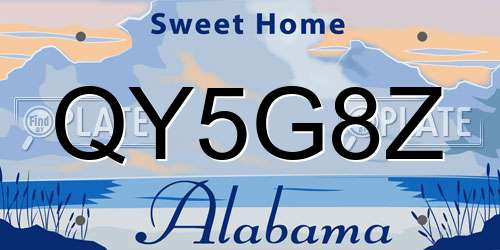 QY5G8Z Alabama License Plate