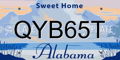 QYB65T Alabama License Plate