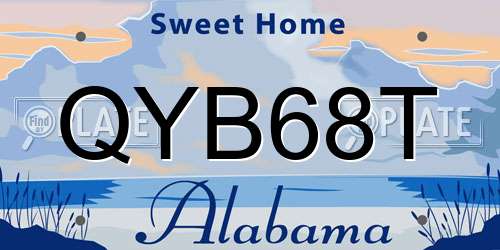 QYB68T Alabama License Plate