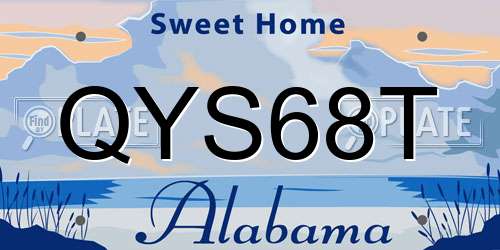 QYS68T Alabama License Plate