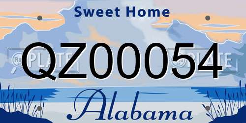 QZ00054 Alabama License Plate