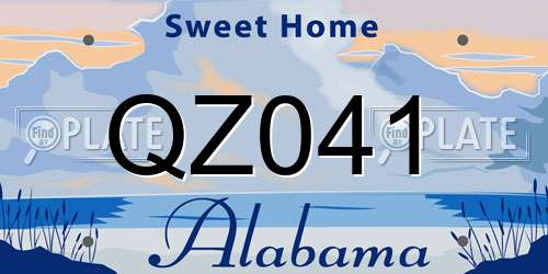 QZ041 Alabama License Plate
