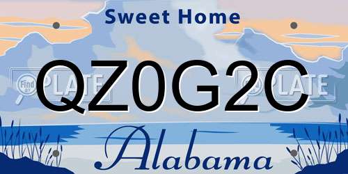 QZ0G2C Alabama License Plate