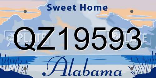 QZ19593 Alabama License Plate