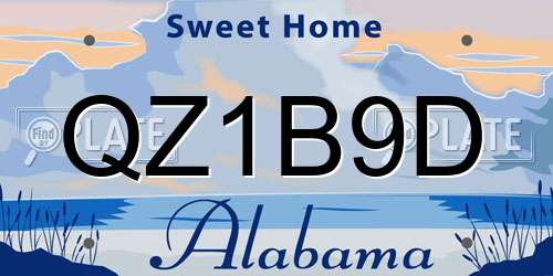 QZ1B9D Alabama License Plate